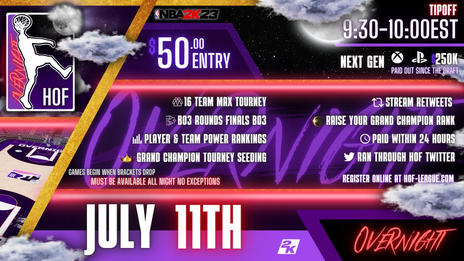 HOF League On Twitter Overnight Tournament Registration Is Live hof-league-on-twitter-overnight-tournament-registration-is-live