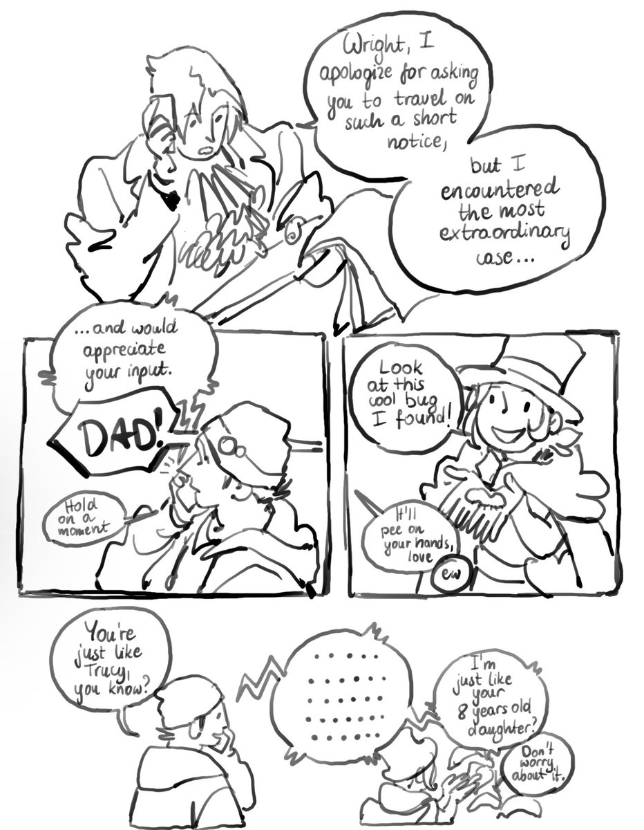 corpseinthesky's tweet photo. Man… ace attorney unlocked something in me now I just want to make these tiny silly comics and nothing else https://t.co/fQ6VmC5uhJ