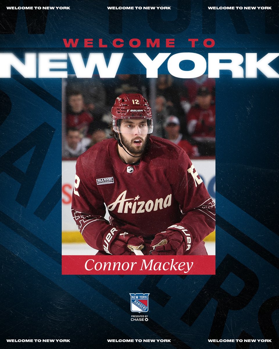 NYRangers's tweet photo. #NYR have agreed to terms with defensemen Connor Mackey and Nikolas Brouillard on one-year contracts. https://t.co/r4KIMI9XVk