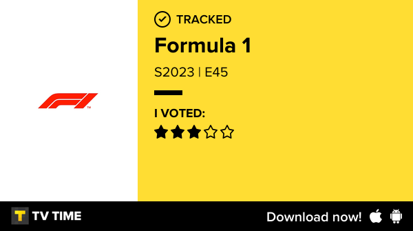 paritoshmitra's tweet photo. I've just watched episode S2023 | E45 of Formula 1! https://t.co/mUk90q3WES #tvtime https://t.co/kvV1uq9tVe