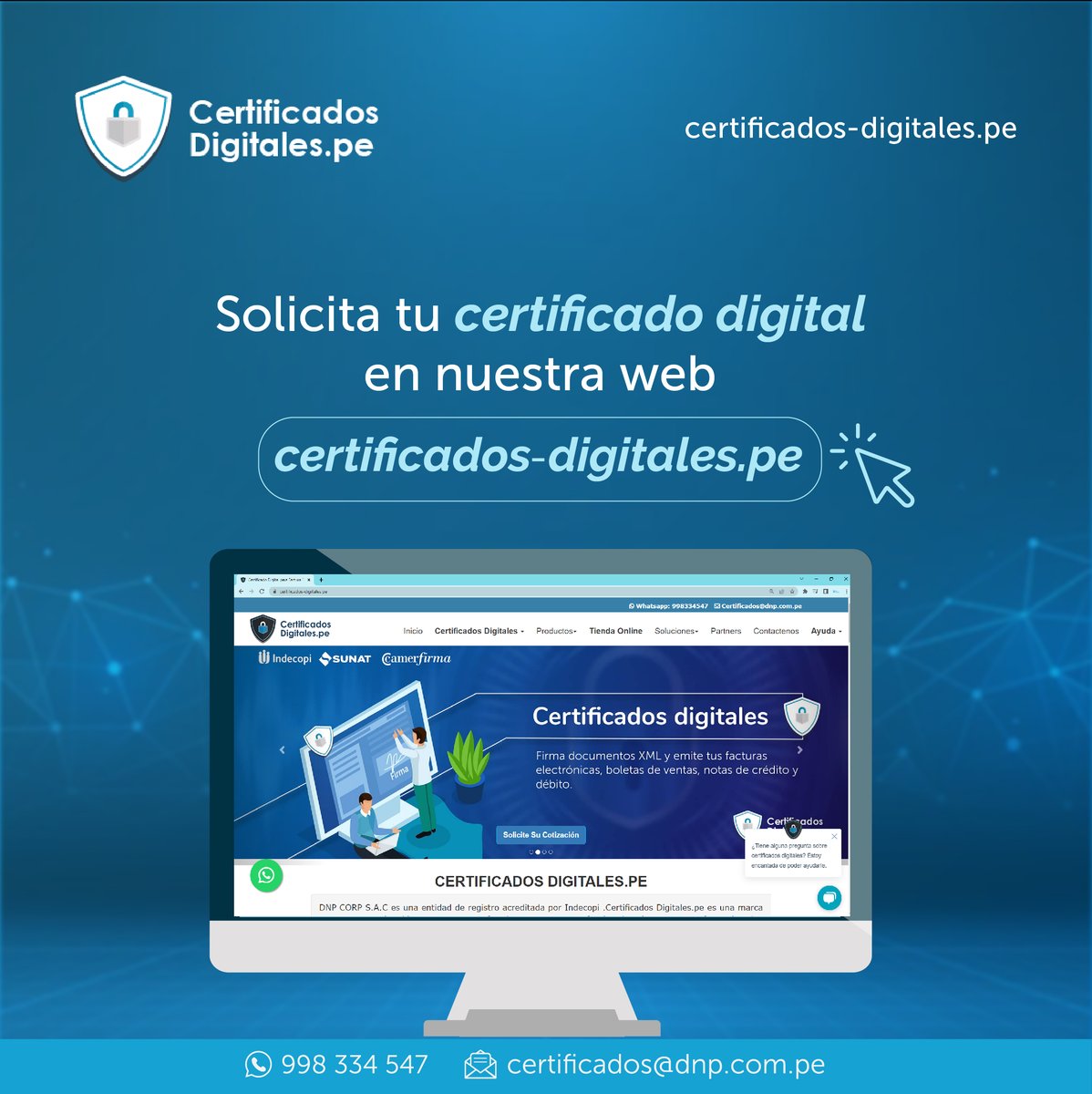 certificadosDNP's tweet photo. Solicita tu certificado digital en nuestra web: https://t.co/gySoiJC28H 🌐 Nuestro equipo te atenderá en tiempo récord. 

#FacturacionElectronica #certificadodigitall #SUNAT #Indecopi #certificados #certificadossl #FirmaDigital #seguridad #Cybersecurity #FirmaDigital #tokenme https://t.co/kjytpSkqYM