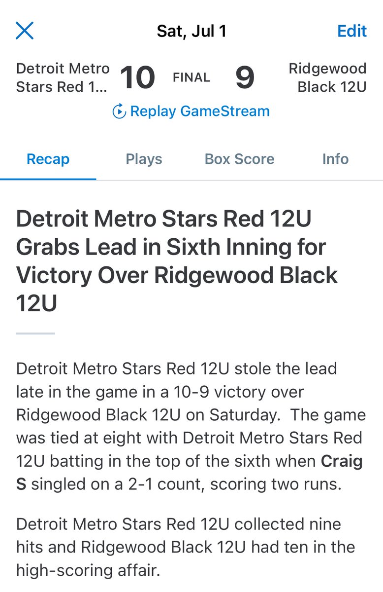 Detroit Metro Stars 13U Red 2024 tweet media