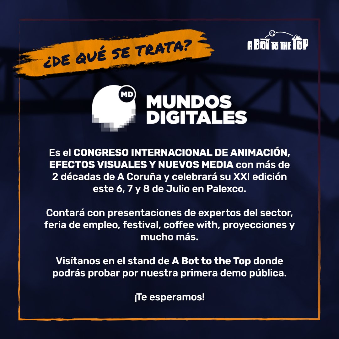 🎬 Luz, Cámara, Demo! El evento más increíble de animación, efectos visuales y nuevos media nos espera <a href="/mundosdigitales/">mundosdigitales</a>, y llevamos nuestra primera demo pública para que la pruebes. ¡Los esperamos en nuestro stand con muchas sorpresas y diversión! 🎊#MundosDigitales #indiegame