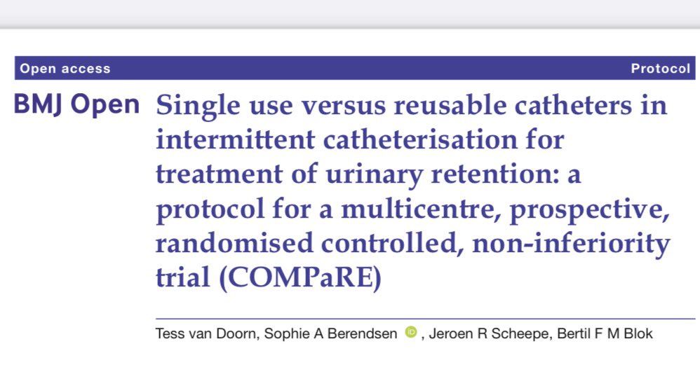 The MultICath and COMPaRE trials are two larger scale trials happening now in the UK and the Netherlands respectively looking at single vs reusable intermittent catheters. Hopefully one way we can reduce single use plastics in urology #sustainabilityinsurgery
