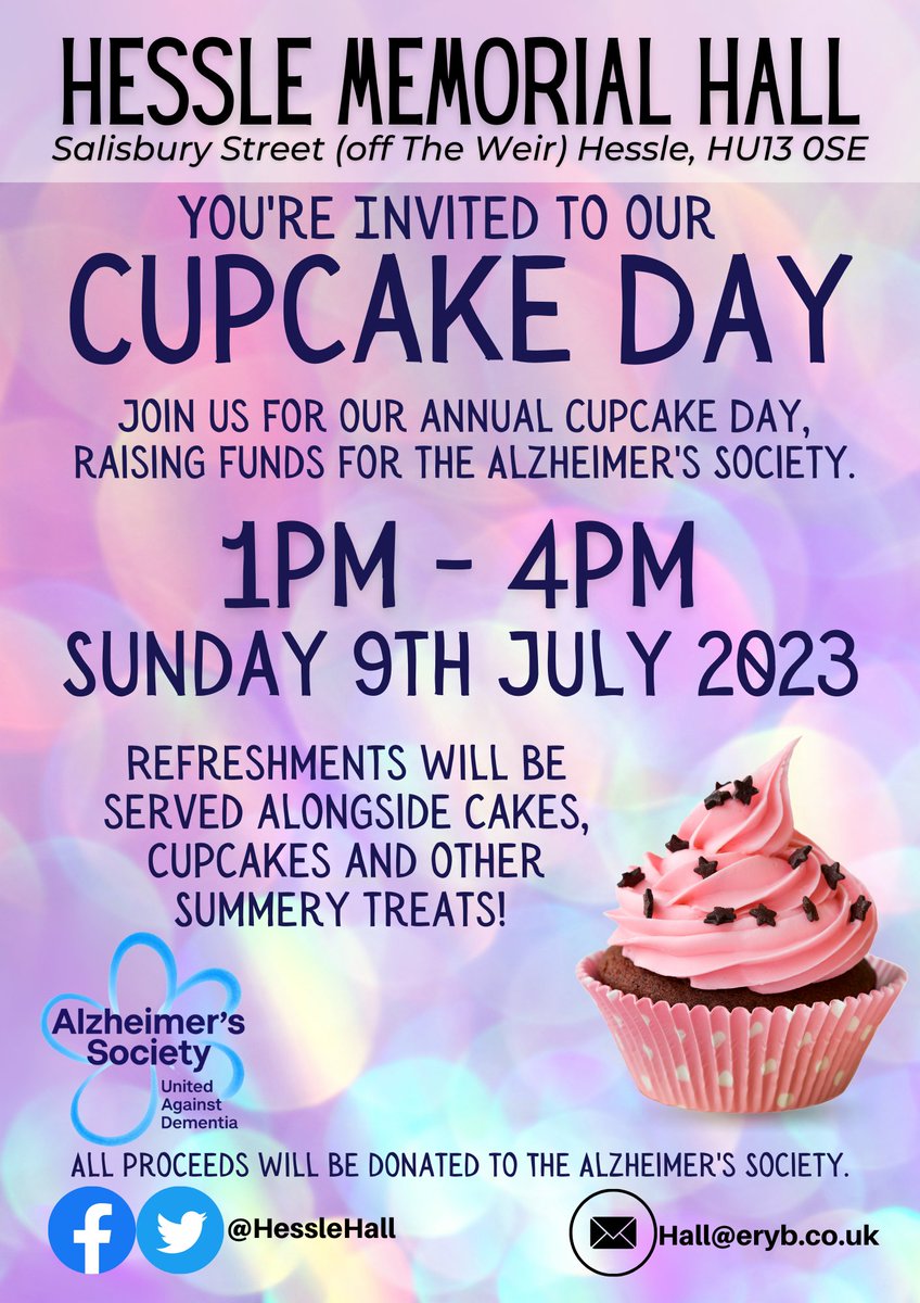 HallHessle's tweet photo. One week to go until our annual @alzheimerssoc fundraiser - are you joining us?
@PourhouseHessle @HessleFirst @TheHasePub @Hull_Trains @EastRidingBand @Hulls107FM @hullnhschoir @RadioHumberside @VHEY_UK @Hull_ER_Mumbler @looknorthBBC @HessleHigh https://t.co/HC6Be1mG6e