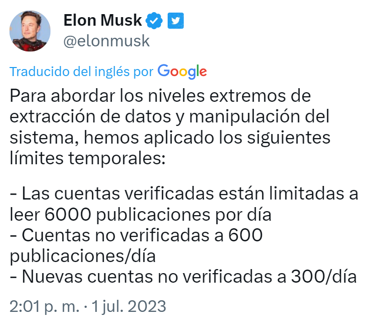 porquetendencia's tweet photo. "Murió Twitter":
Por comentarios sobre los límites temporales que anunció @elonmusk https://t.co/et34qtfuwt