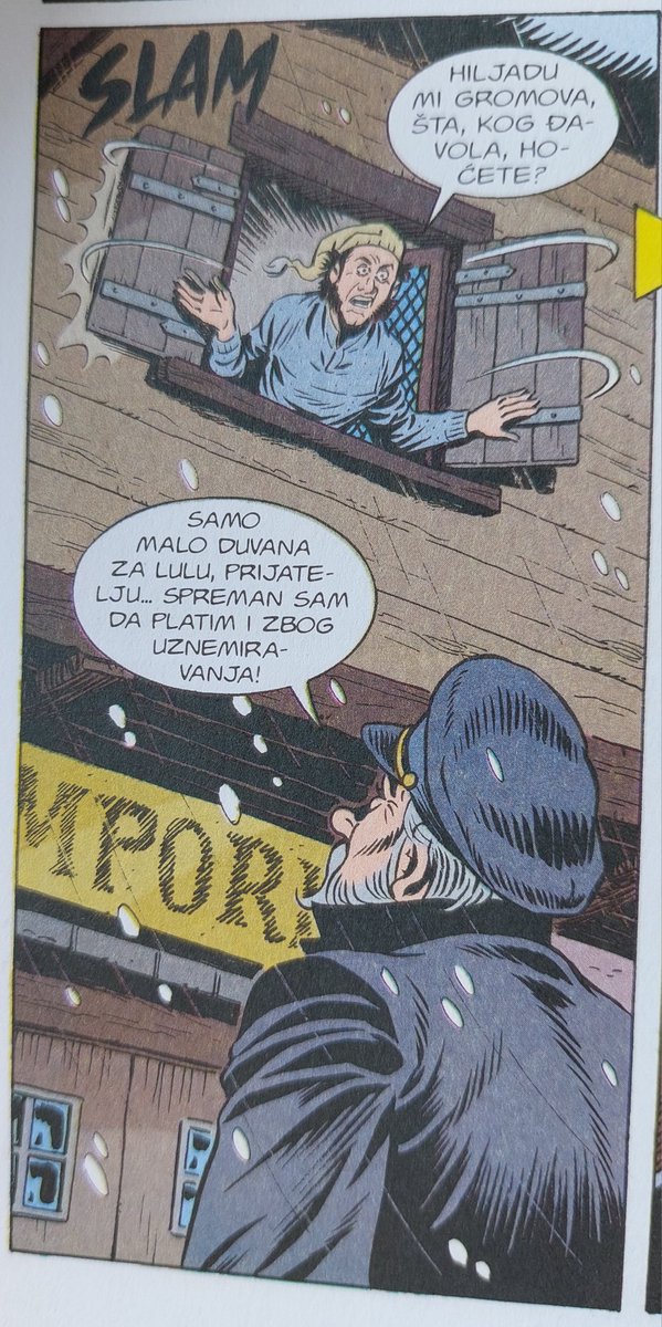 maxocoola's tweet photo. Evo je jedna alanfordovska scena 👻👻🐟🦵 #DuhoviKapetanaFišlega #Zagor 👻🪓 @Veseli_cetvrtak #VeseliČetvrtak #ObojeniProgram https://t.co/O9h3fnjLL4
