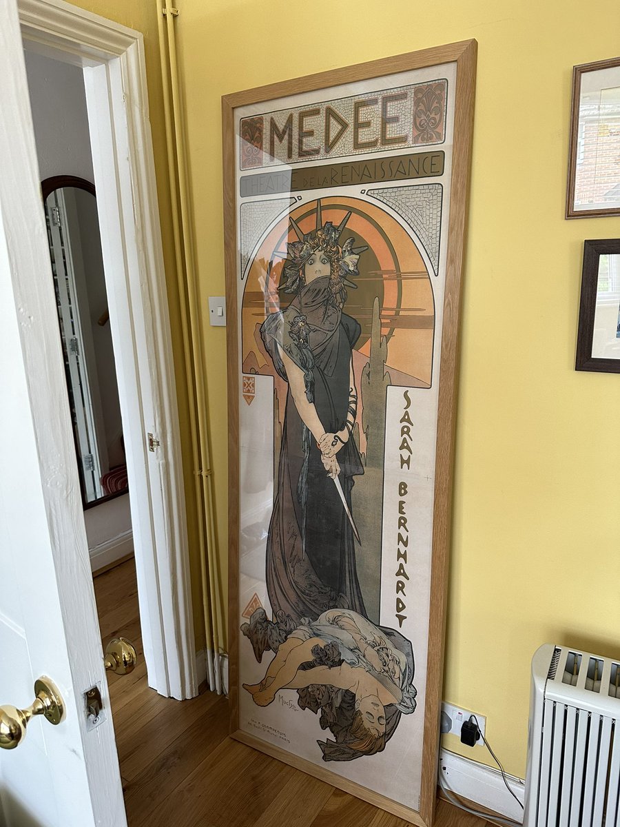 Thanks to <a href="/CobbledTogether/">Sally McKone</a> for helping me move office stuff this morning, not least of which was #Medea. Now, where to put her? (Think she might have views on this question!)