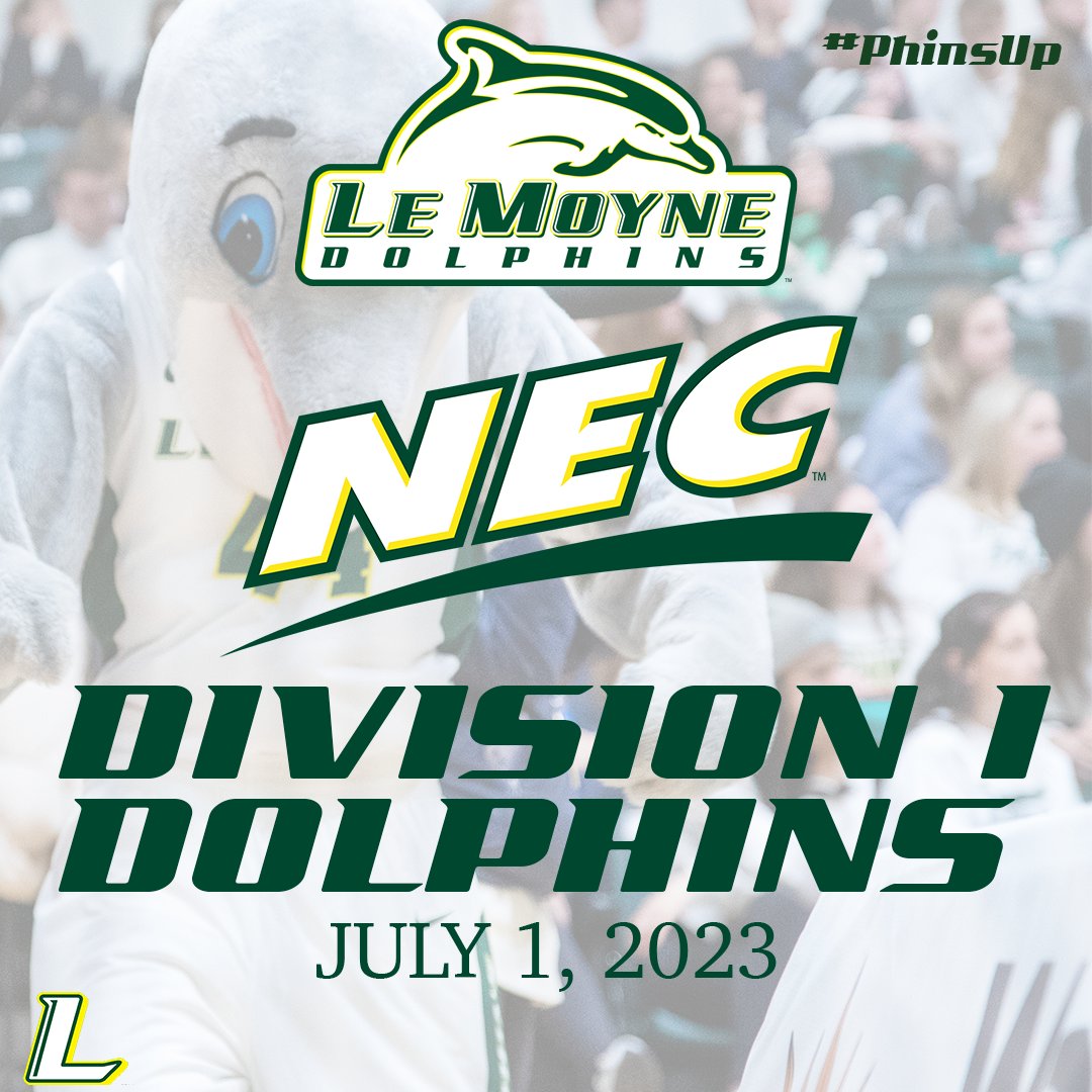 Le Moyne Athletics (@lemoynedolphins) on Twitter photo Today’s the day! We're officially members of the <a href="/NECsports/">Northeast Conference</a>! #PhinsUp #NECPride Today’s the day! We're officially members of the <a href="/NECsports/">Northeast Conference</a>! #PhinsUp #NECPride
