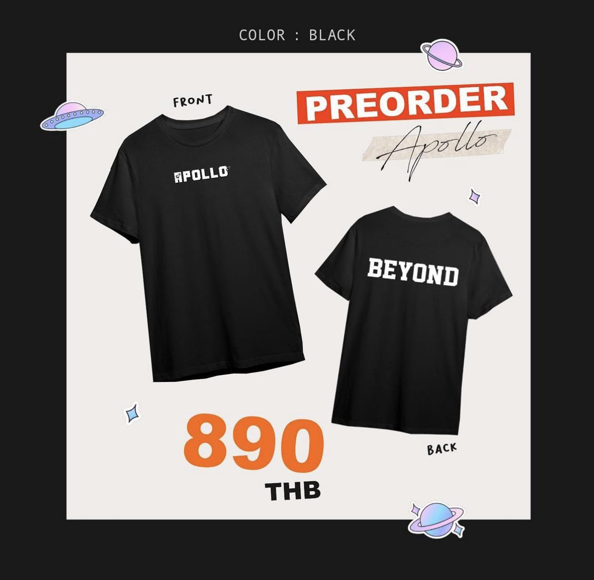 選べる配送時期 完売PondブランドAPOLLO新作Tシャツ gmmtv PondPhuwin