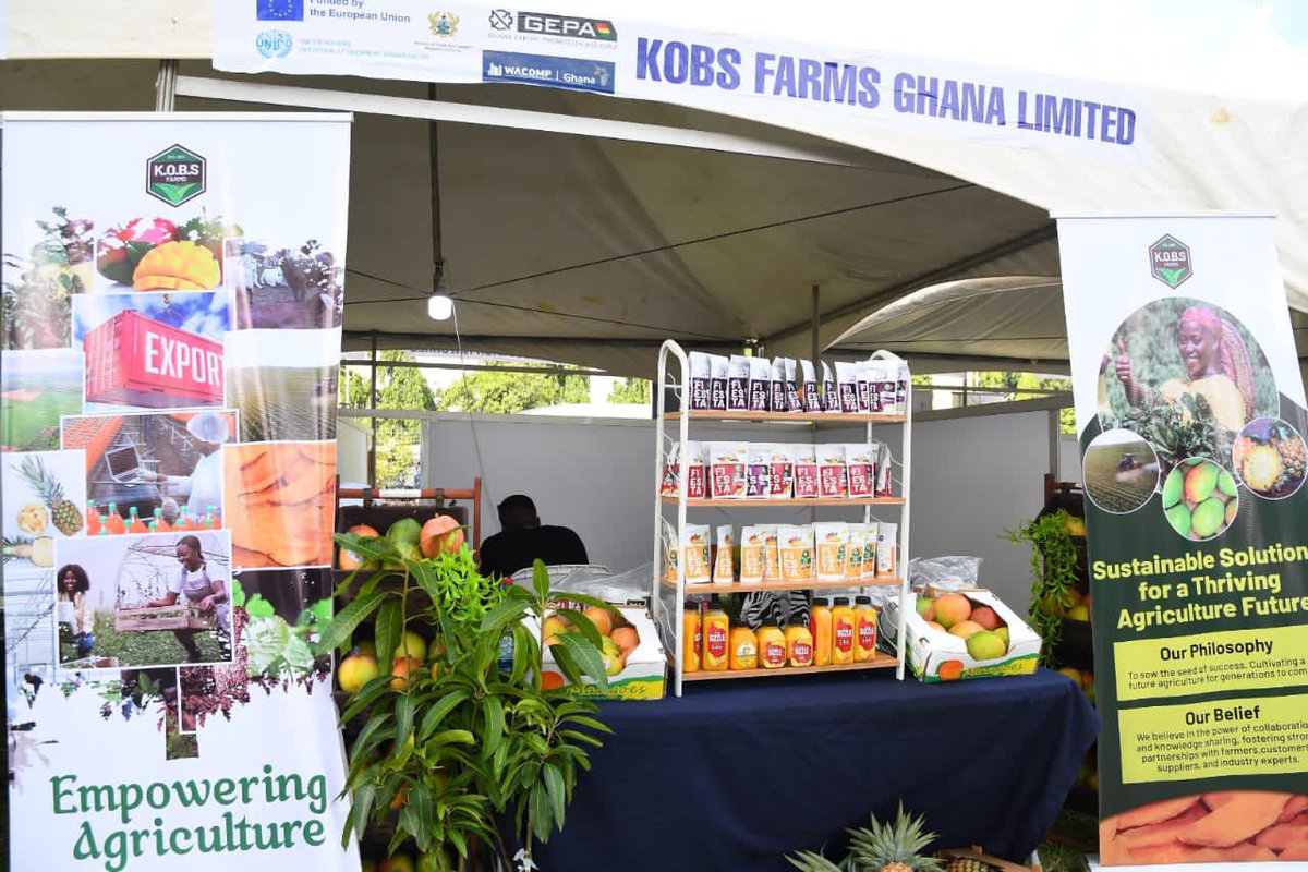 GEPAGhana's tweet photo. Don't miss the exciting Made in ECOWAS Exhibition's final day at the Forecourt of the Accra Metropolitan Assembly.
Explore a world of #cosmetics, #processedfruits #cassava products and many more. It's an experience you can't miss!
#ExportGhanaExportMore #wacompfair https://t.co/vUHSujrXAT