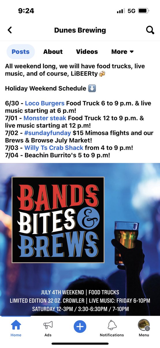 Come see Monster steak today at Dunes Brewery from 12-9