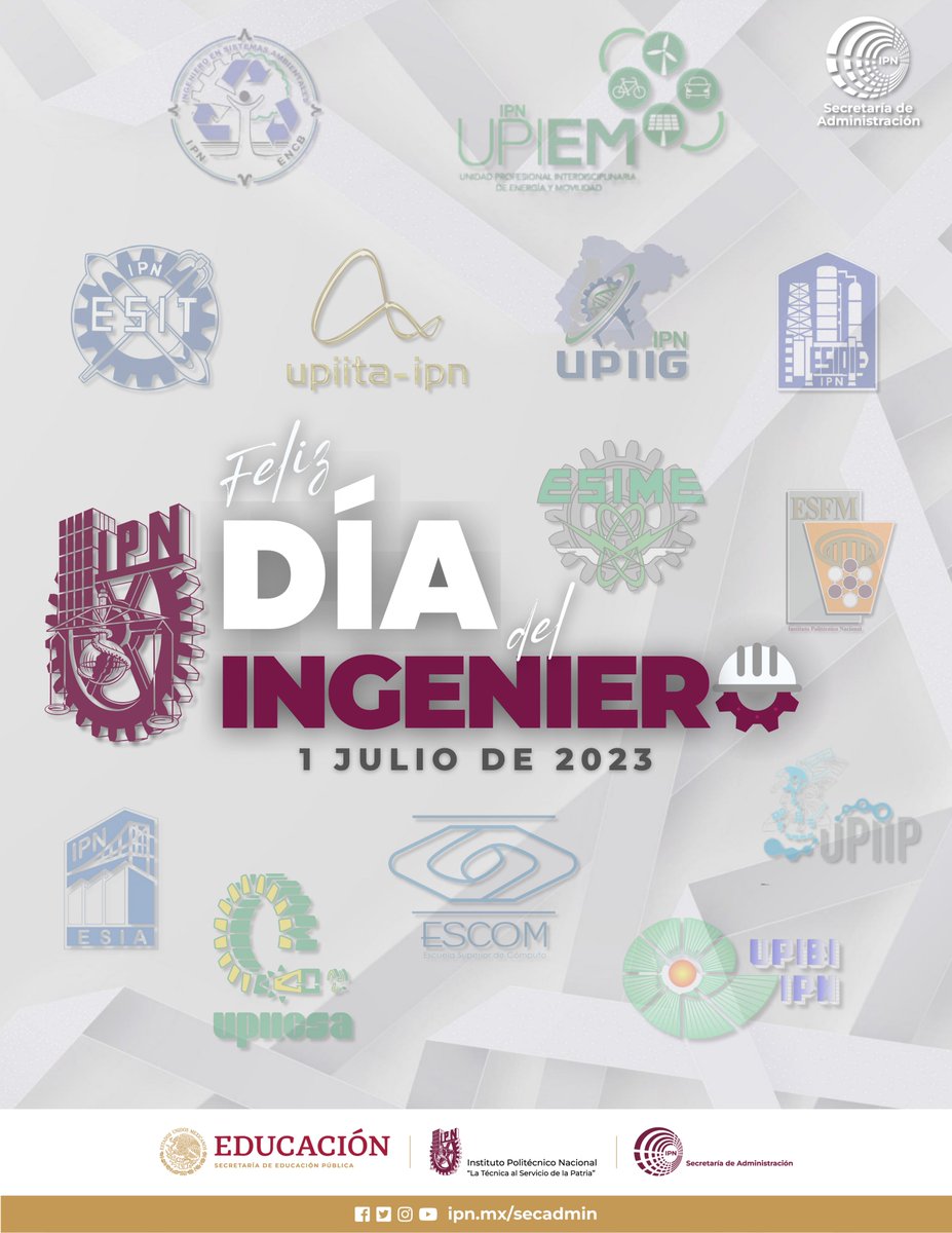 ipn_sad's tweet photo. 📣 #Ingenieras, #Ingenieros 📣
🙌🏼El #IPN ha sido una institución reconocida por su calidad educativa y por la formación de profesionales altamente capacitados en diversas ramas de la ingeniería. 
👷🏻‍♀️👨🏻‍🔧👩🏻‍🔬👨🏻‍🚀👩🏻‍💻👨🏻��🎓
Celebremos el Día del #Ingeniero reconociendo él valorando, la dedicación,  el conocimiento y la creatividad de estos profesionales.💡 #OrgullosamentePolitécnicos ♥️🤍
¡Muchas felicidades #Ingenieras e #Ingenieros #Politécnicos!

 #1Julio #DíaDelIngeniero #IPN #ComunidadPolitécnica