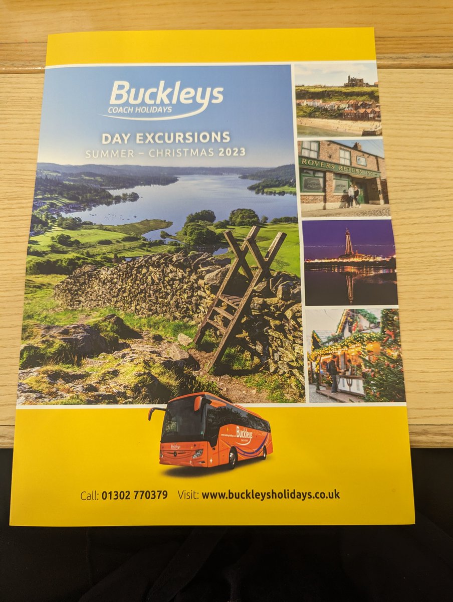 VisitDoncaster's tweet photo. Fresh in at our Tourist Information Centre is the Buckleys Day Trips for the day excursions for Summer right up until Christmas 2023. 

Feel free to come in and pick one up. And just in case you didn't know, you can also book Buckleys day trips in our Tourist Information Centre😁 https://t.co/mQAlABdUi3