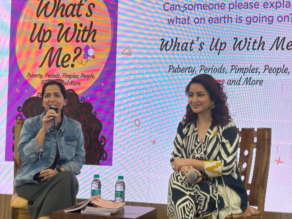 Such fun chatting with @tiscatime about her book What’s Up With Me, which I think is essential reading for not just young girls but also parents and boys. At @titlewavesMUM