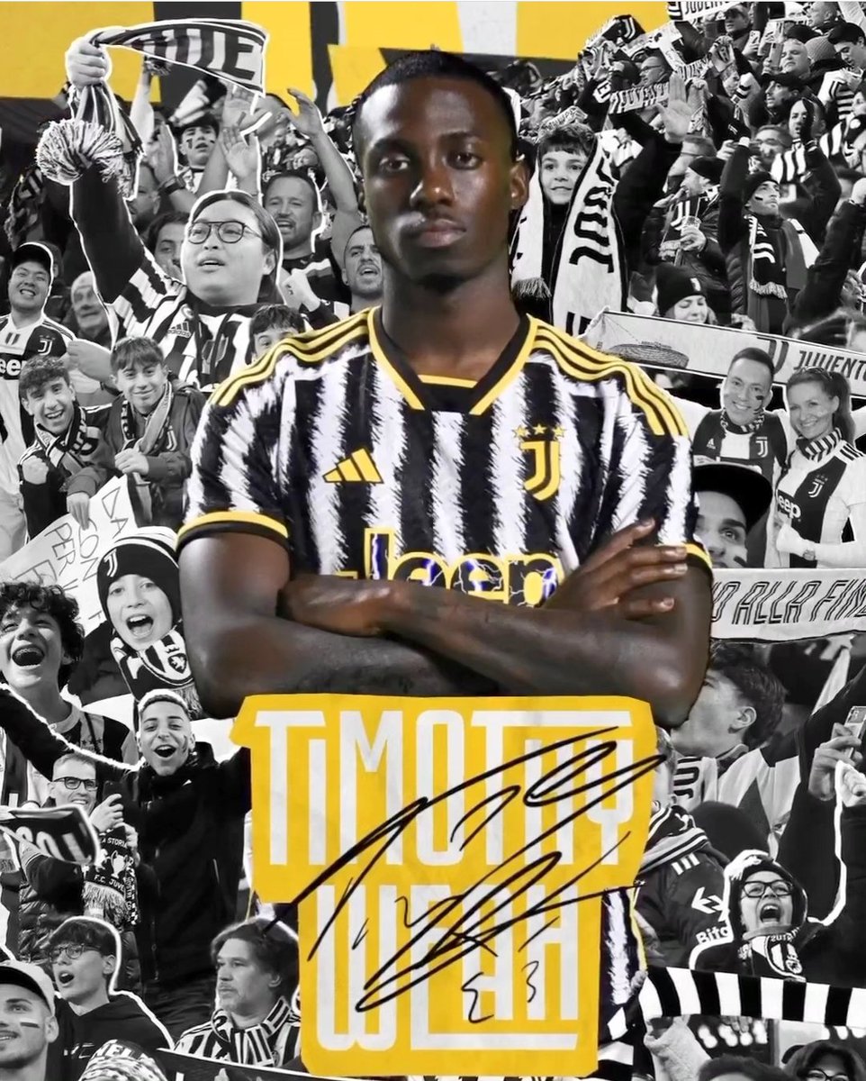 La_Bianconera's tweet photo. Rendi fiero papà! 💪
✅ UFFICIALE: TIMOTHY #WEAH È UN CALCIATORE DELLA #JUVENTUS!
Al Lille Liguori, Manzi e Palm... pardon, 10.3mln in due anni, 1mln di oneri accessori, 2.1 di eventuali bonus.
Il Panita ti ha lasciato quella fascia ben arata. Ora falla tua!
#WelcomeTimothy! 🤍🖤 https://t.co/02WDwpesfJ