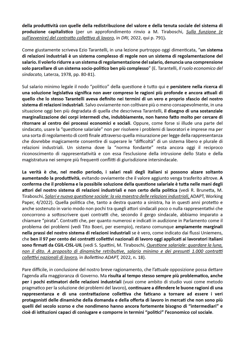 Giusta #Retribuzione e #SalarioMinimo: chi detta l’agenda politica del lavoro?
Anticipazione (per i miei quattro lettori) del <a href="/bollettinoADAPT/">bollettinoADAPT</a> di lunedì 3 luglio. 
Il titolo potrebbe anche essere: "Rappresentanza e contrattazione collettiva: cronaca di una morte annunciata"