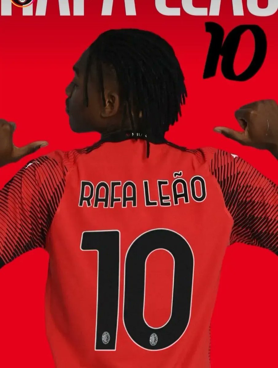 FlashcodeYT's tweet image. Rafael Leão portera le numéro 10 avec l'AC Milan dès la saison prochaine. ❤️🖤 (Instagram)