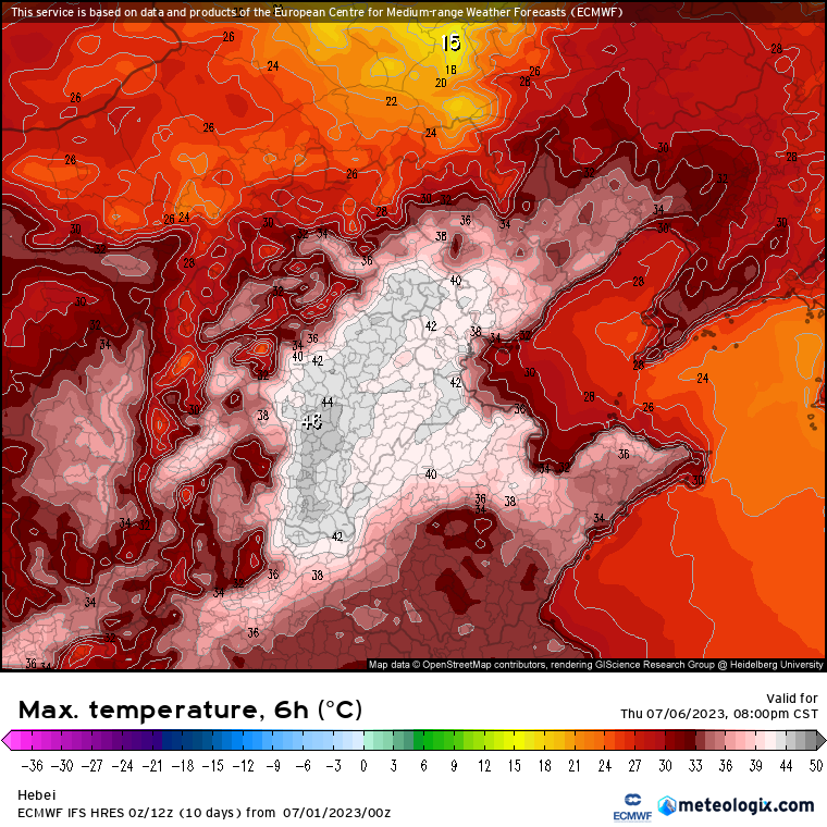 yangyubin1998's tweet photo. 46C! It's really crazy, if it comes true, it will break the record in eastern China! https://t.co/SGc55HF39Q