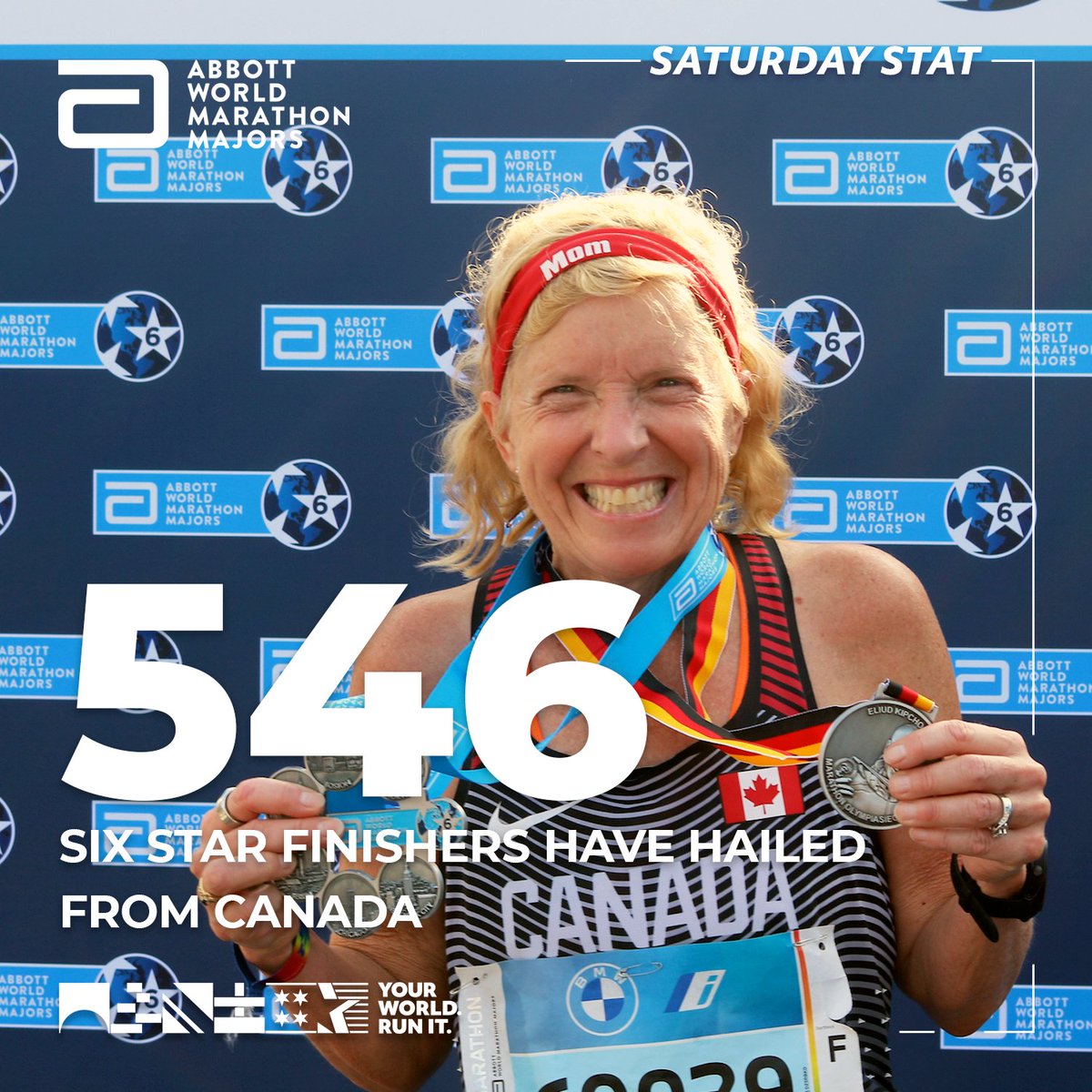WMMajors's tweet photo. @nycmarathon Today's #SaturdayStat wishes a Happy Canada Day to all 5️⃣4️⃣6️⃣ of our Canadian Six Star finishers! 🇨🇦 https://t.co/8H04ZLbvFT