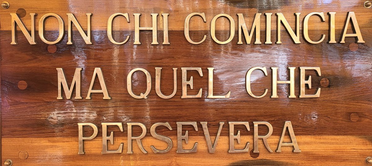 Buon vento a #NaveVespucci #VespucciWorldTour #VespucciInTheWorld ('Non chi comincia ma quel che persevera' è il Motto della Nave più bella del mondo) @ItalianNavy