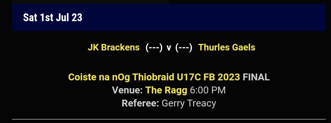 ThurlesGaels (@thurlesgaels) on Twitter photo County Final Day
As a young club, you get a lot of 1st's. 2day is a 1st Minor County final. As a group, both parents and players have taken the club to their hearts. Helping us make great strides on & off the field. Best of luck to both teams๐๐๐
<a href="/TippfootballGAA/">Friends of Tipperary Football</a> <a href="/TippFMSport/">Tipp FM Sport</a> County Final Day
As a young club, you get a lot of 1st's. 2day is a 1st Minor County final. As a group, both parents and players have taken the club to their hearts. Helping us make great strides on & off the field. Best of luck to both teams๐๐๐
<a href="/TippfootballGAA/">Friends of Tipperary Football</a> <a href="/TippFMSport/">Tipp FM Sport</a>