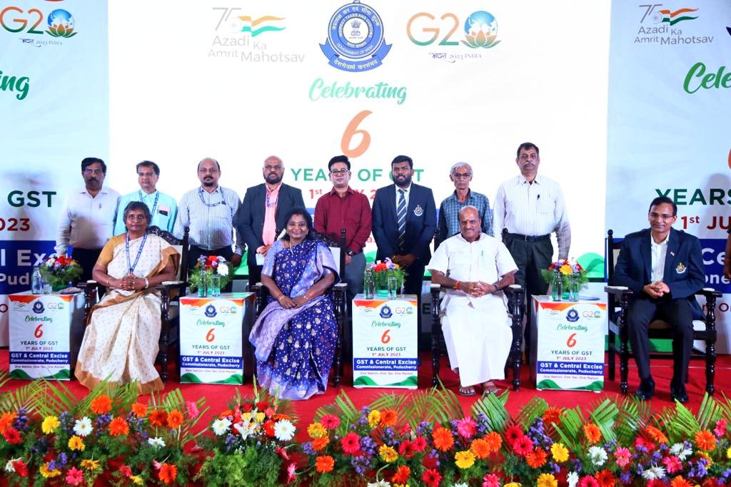 DrTamilisai4BJP's tweet photo. Inaugurated 6th GST day Celebration at #Puducherry. Organised by 'GST' and 'Central Excise' #Puducherry.Impact of the #Goods and #ServicesTax in our nation.Since its Implementation,#GST has simplified taxation,Boosted Economic growth and fostered a unified market.
Let's acknowledge the collective efforts and benefits this tax reform has brought to businesses and consumers alike. Cheers to a more transparent and efficient Tax system.
#GSTDay
#GSTforGrowth
@PMOIndia @narendramodi @HMOIndia @AmitShah @FinMinIndia