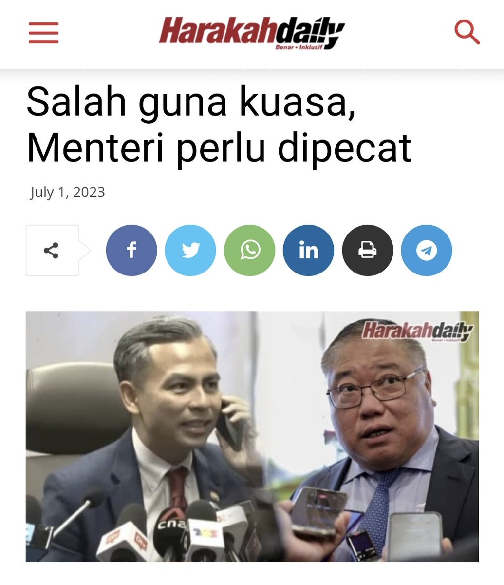 Perkara ini juga bercanggah dengan manifesto pilihan raya PH yang berjanji akan menghapuskan salah guna kuasa di semua peringkat. Tetapi kini Menteri Kerajaan PH-Umno pula yang ambil kesempatan ke atas kuasa di tangan mereka.

harakahdaily.net/index.php/2023…

#HarakahDaily
