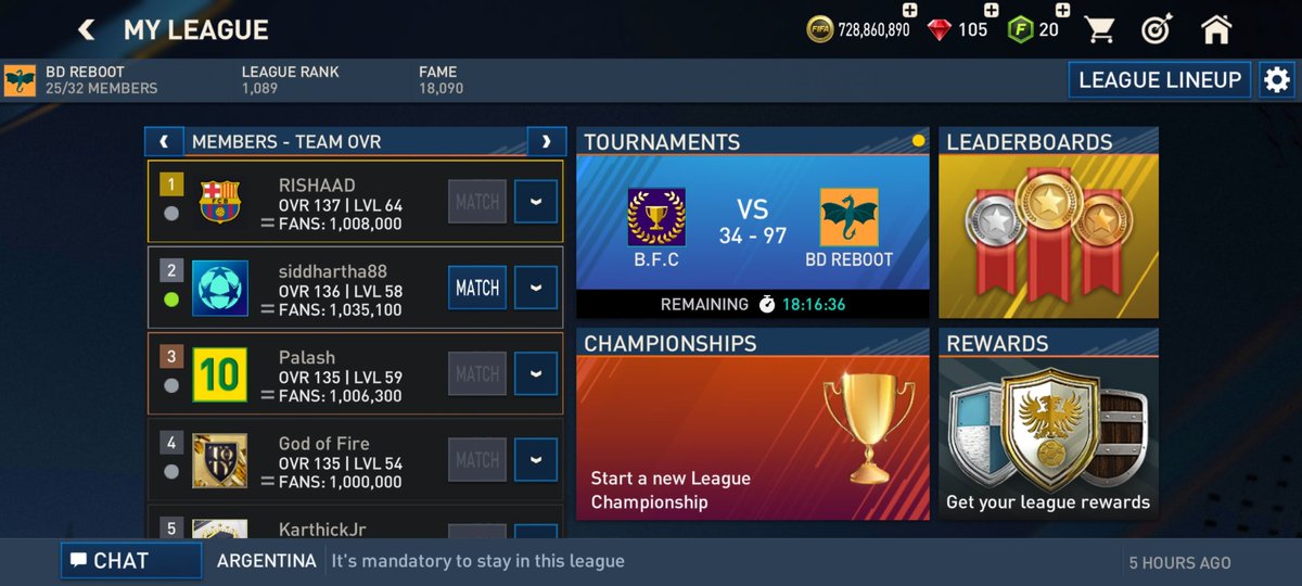 BVBeier_szn's tweet photo. We are recruiting for our league BD Reboot in ISC server. We have two leagues and OVR req. are 133+/128+. We play league vs league daily. Also, we run H2H tournaments regularly within our community. We use WhatsApp to communicate. If you are interested please reply.
#FIFAMobile https://t.co/QxXXFNuqSo