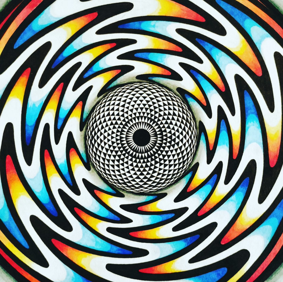 _osaneo_'s tweet photo. -GEOSYMNINE- #originalart #handrawnart #glitchart #ArtOfTheDay #symmetricalart #geometricart https://t.co/IZDAk6wTUR