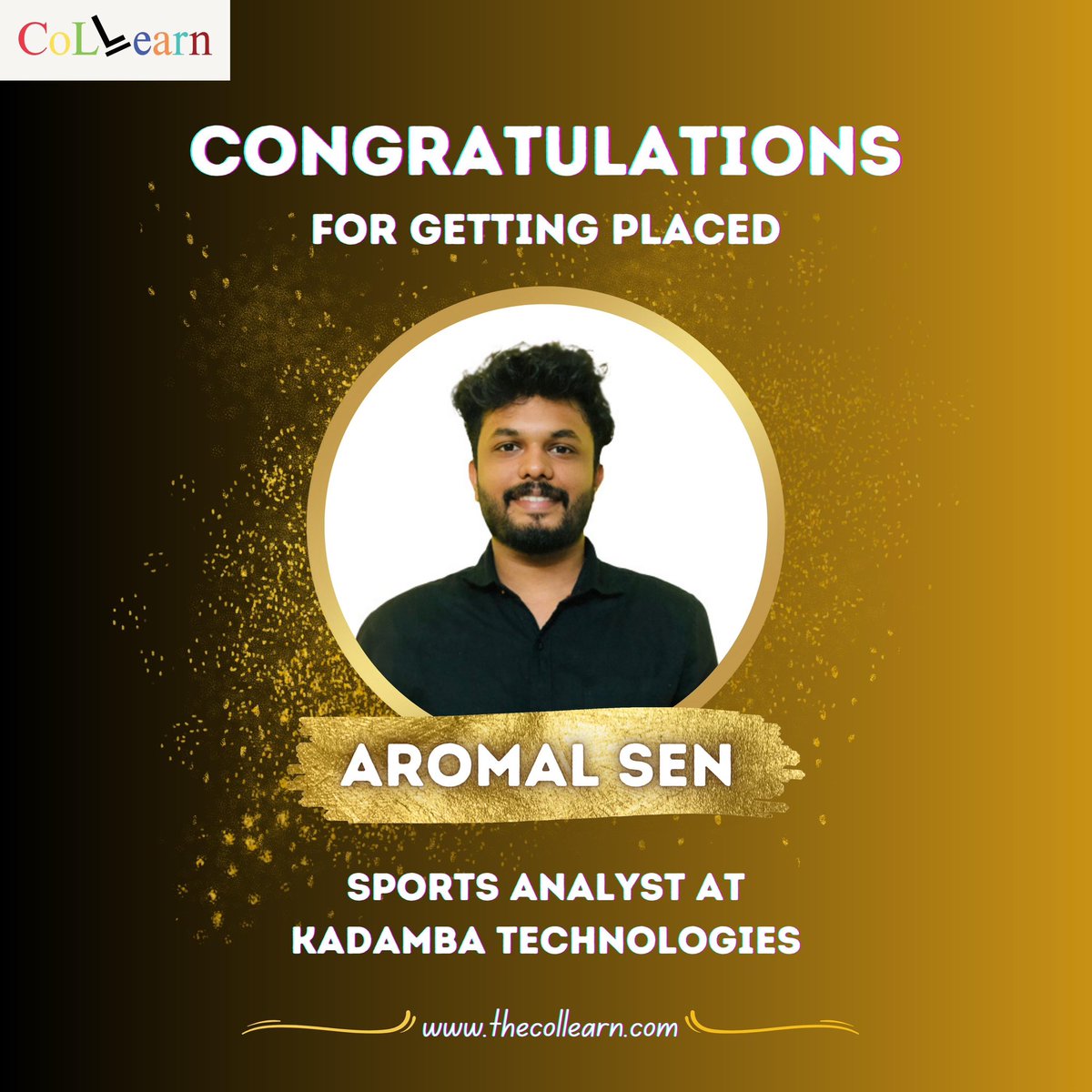 thecollearn's tweet photo. Proud moment for us...!!!! Congratulations to our Students @aromal_sen for getting placed in kadamba technologies as sports analyst and @cric_commentary placed in sports interactive as senior associate cricket commentator and starting a new chapter of professional life. https://t.co/oCCdrKZgM0