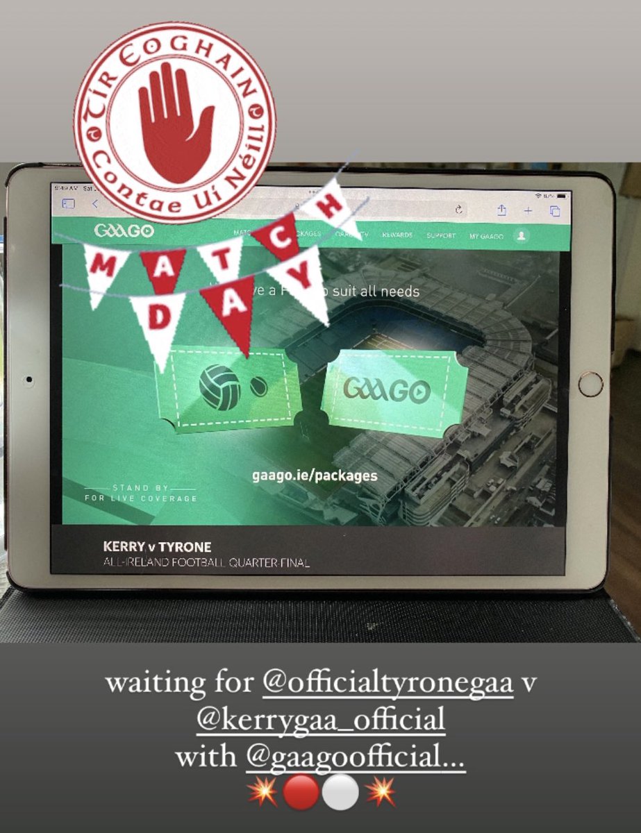 weekitchen's tweet image. Waiting for @TyroneGAALive v @Kerry_Official with @GAAGO