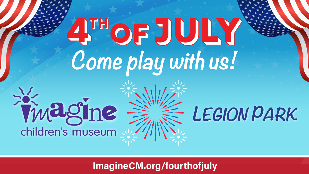 Half-price admission at Imagine on July 4th! Check our website for details. ow.ly/IbCS50P1Lek You can also join us at Legion Park in Everett from 2 to 8 p.m! Stay over at a local hotel or motel for a family-friendly #playcation! #playandstay #playcation #staycation