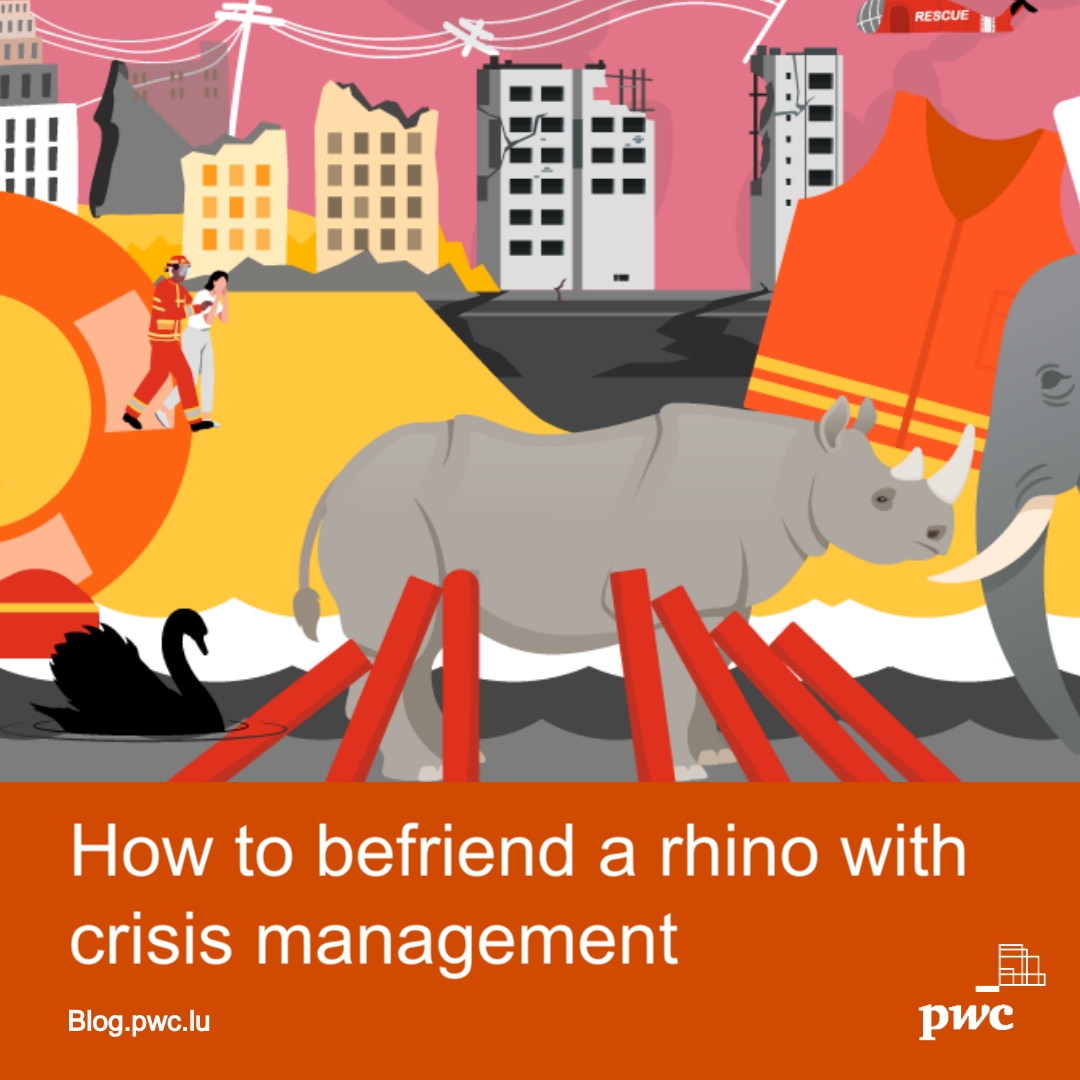 PwC_Luxembourg's tweet image. 🦏 &quot;Crisis preparedness is not expecting the unexpected, but preparing for what is on the horizon and ensuring you are able to weather the storm&quot;, Hannah Felstead

Check our #PwCBlog to learn more about crisis management 👉 ow.ly/GLik50P19mH

#crisis #crisismanagement #risk