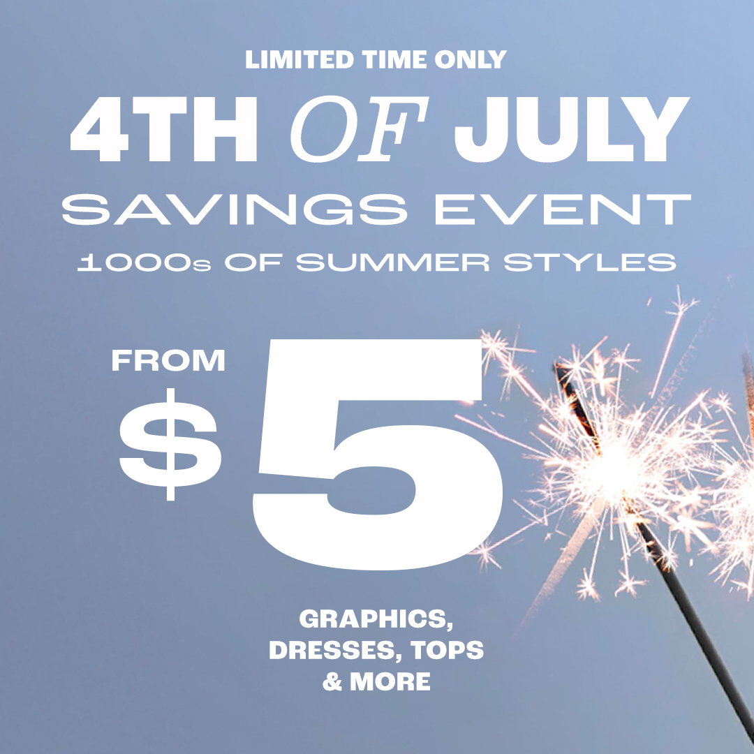 shop graphics, dresses, tops &amp; more starting at $5! you don't want to miss this 💥 ow.ly/GyKE50P1xhn