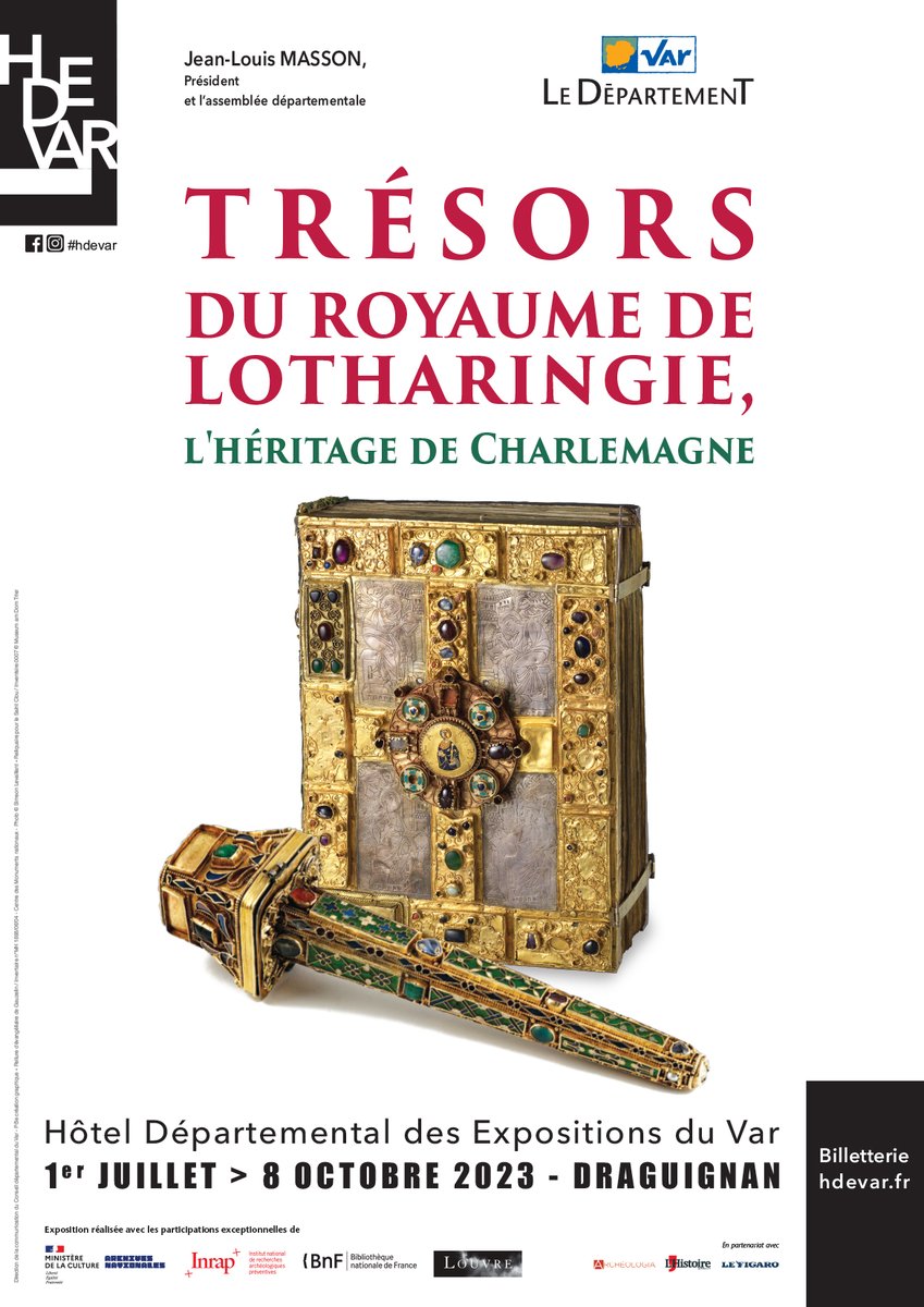 Chefs-d'œuvre carolingiens ✨
Plongez dans l'histoire méconnue du royaume de Lotharingie dans l'exposition "Trésors du royaume de Lotharingie, l'héritage de Charlemagne" à l'Hôtel départemental des expositions du Var de <a href="/VilleDraguignan/">Ville de Draguignan</a>. 👑