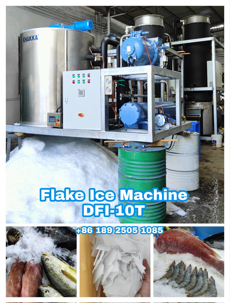 DakaFreezer's tweet image. 💎KHAKKA 10T Flake Ice Machine for Seafood Processing
💎 Water-cooled System with Screw Compressor
💎Flake Ice and Tube Ice Machine Machine Manufacturer
💎dakafreezer.com
💎wa.me/+8618925051085
#icemachinefactory #seafoodprocessing #fishery #tubeicemachine