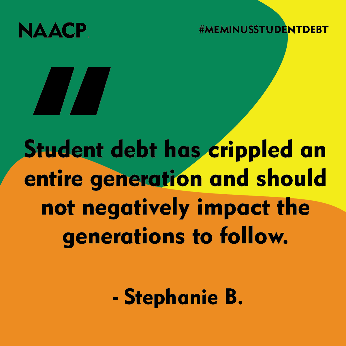 NAACP's tweet photo. There are real-life consequences to SCOTUS's decision to strike down student loan forgiveness.

Read these testimonials from student loan borrowers whose lives have been impacted by student loan debt.

Sign our petition urging @POTUS to #cancelstudentdebt https://t.co/fER4RzBkf2 https://t.co/pDeILF6QqW