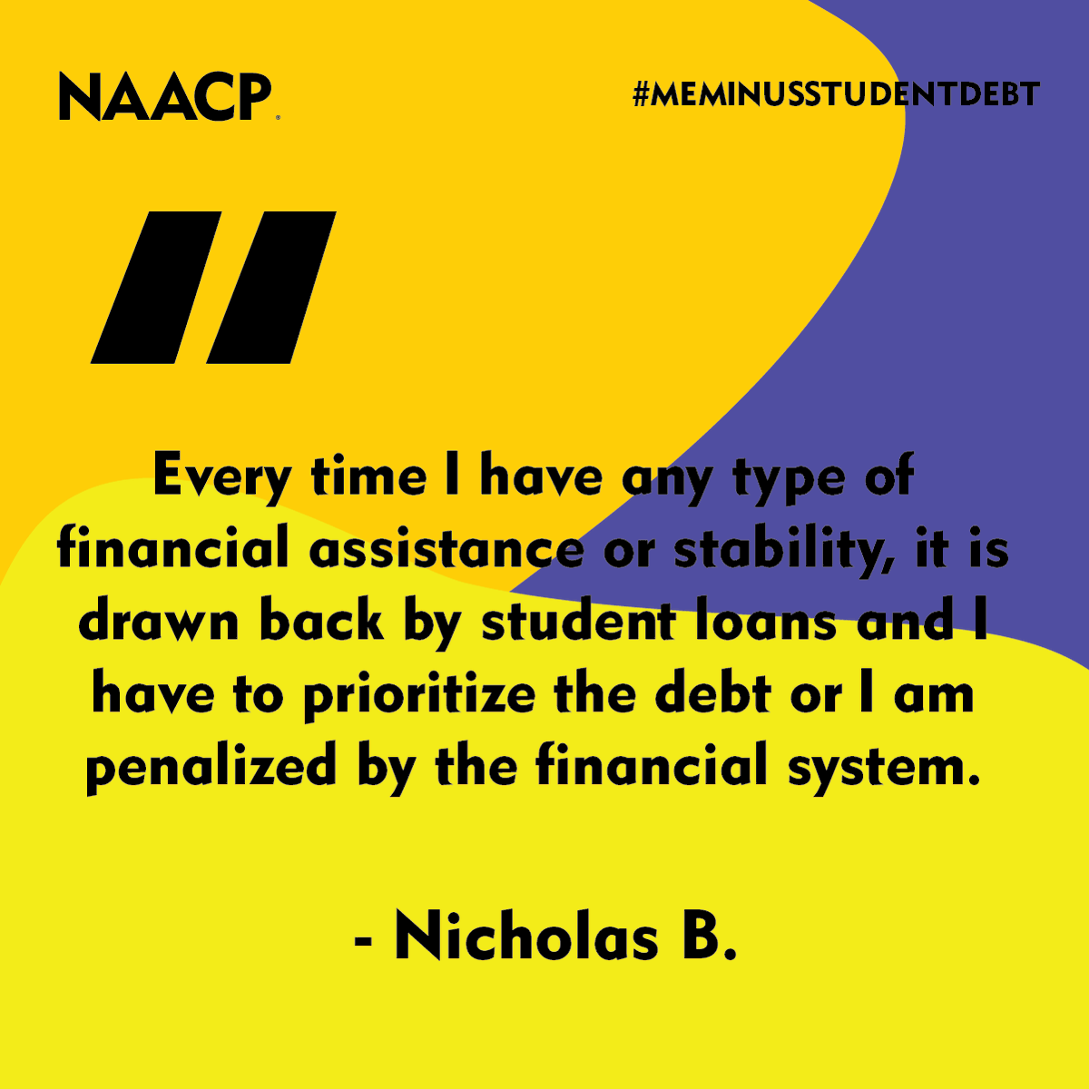 NAACP's tweet photo. There are real-life consequences to SCOTUS's decision to strike down student loan forgiveness.

Read these testimonials from student loan borrowers whose lives have been impacted by student loan debt.

Sign our petition urging @POTUS to #cancelstudentdebt https://t.co/fER4RzBkf2 https://t.co/pDeILF6QqW