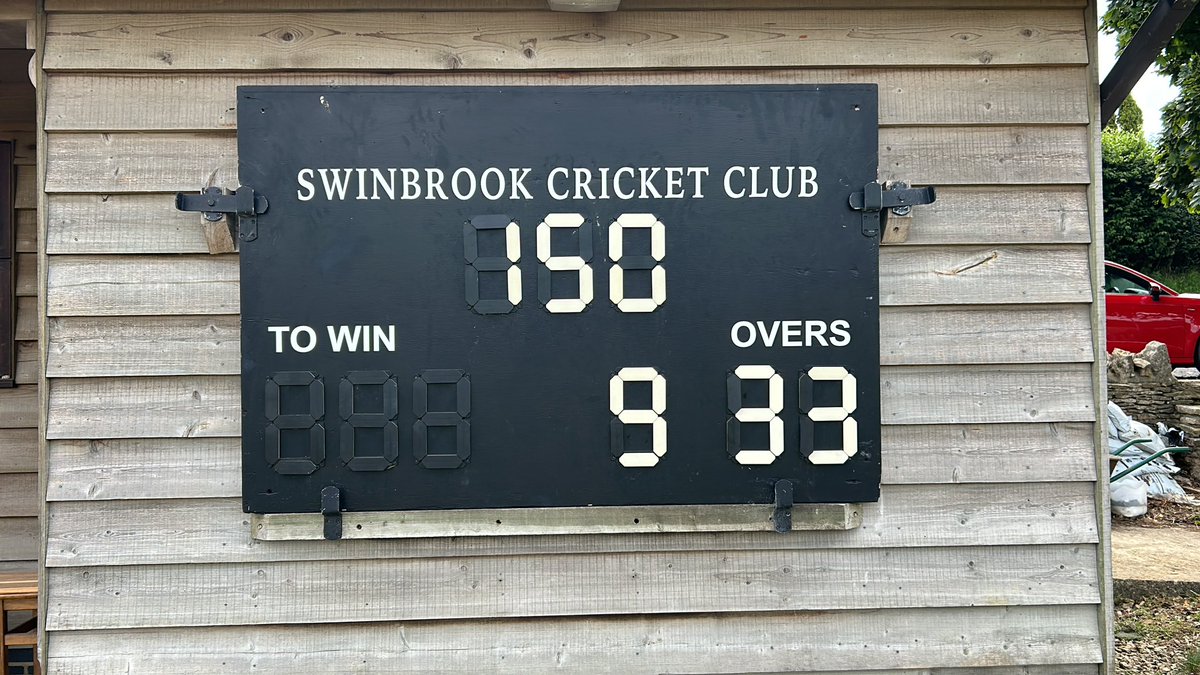 #whatshappeningatswinbrook is trending on Twitter and I have always been a man of the people. 

Swinbrook captain Cal “wins the toss” Dadge does as his name suggests and sticks Stanton Harcourt in.

After 33 overs swinbrook take all 10 and SH set 151 to win! 
Game on….