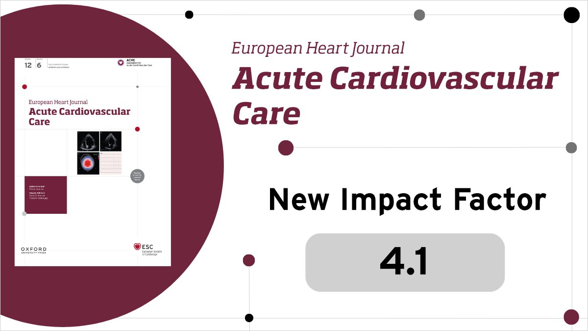 Proud to announce the new impact factor of @ESC_Journals #EHJACVC of 4.1 A big THANK YOU to the editors, reviewers, OUP staff, our readers and most importantly - our authors! @escardio @rafavidalperez @seanvandiepen @JasonKatzMD @FH_Verbrugge @cbgranger @krychtiukmd @drmilicaa