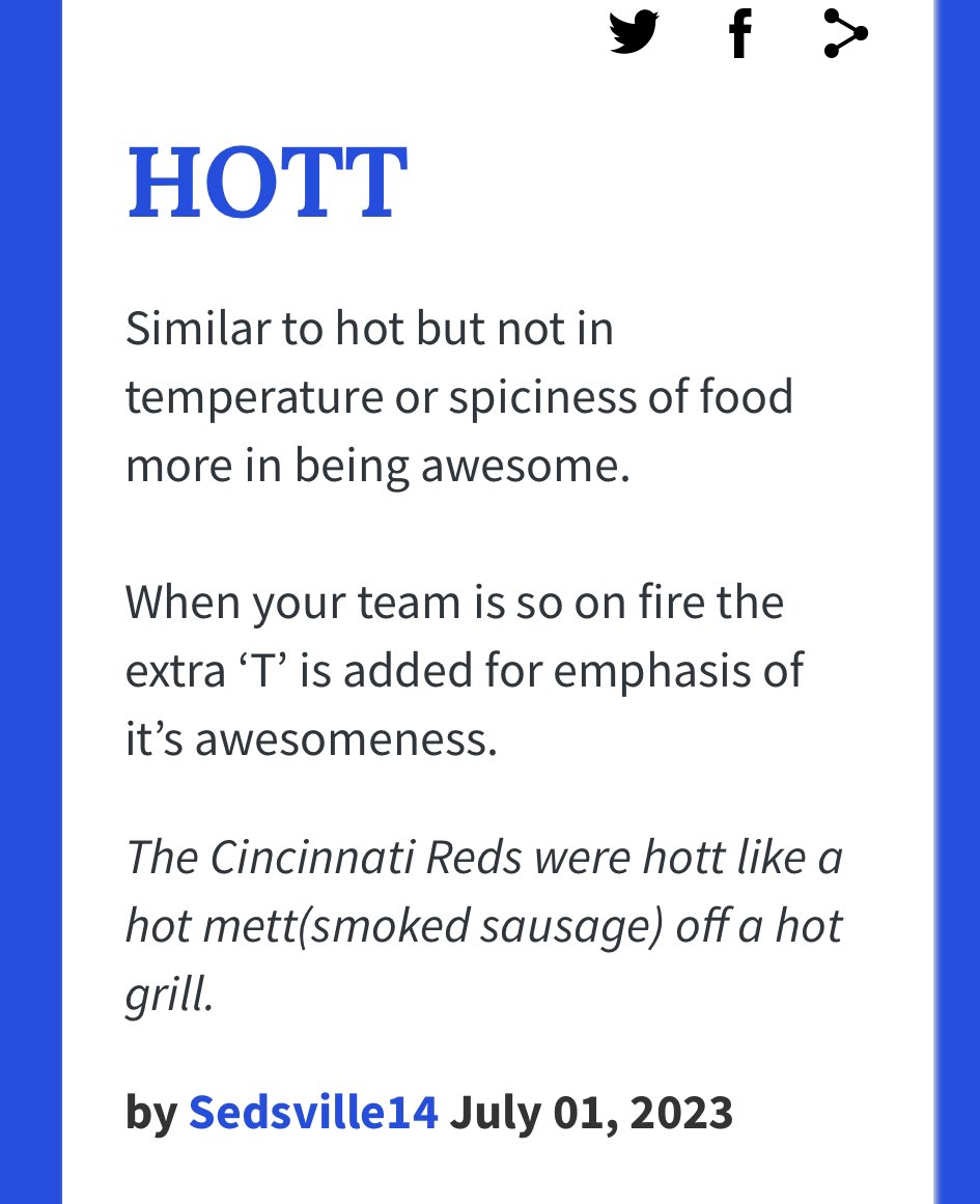 <a href="/Reds/">Cincinnati Reds</a> Need to go to Urban Dictionary