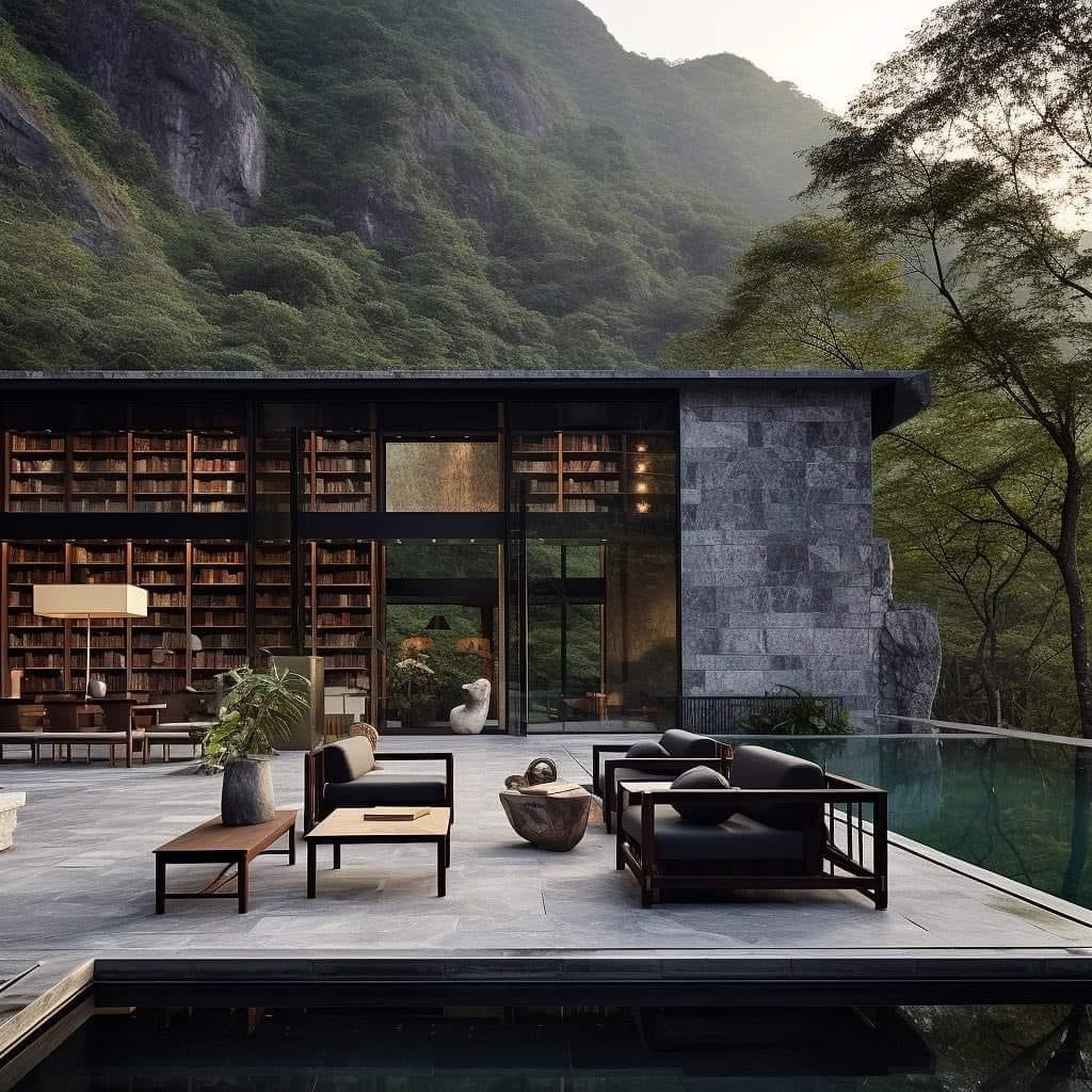 MacJordaN's tweet photo. Imagine a resort in #Amedzofe or Wli Falls area in the Volta Region where there are as many pools as there are libraries, and the food is farm to table. The vegitation is green all year round.
Designed & Visualized by: Reverse Orientalism. #VisitVoltaRegion #ExploreVolta #VoltaRegion
