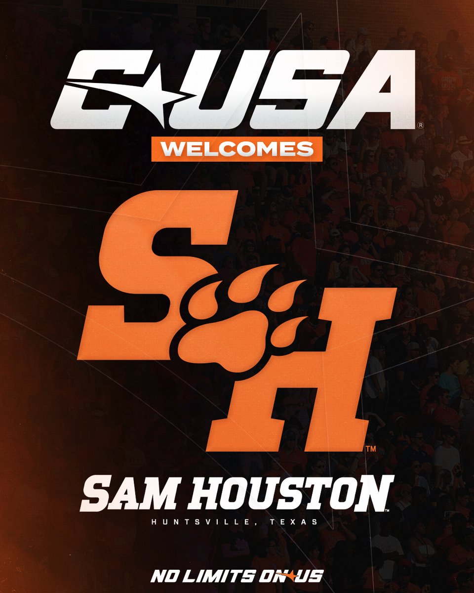 ConferenceUSA's tweet photo. Excited to officially welcome @BearkatSports to Conference USA 🤝

#NoLimitsOnUs | https://t.co/usoXQ5yqm5 https://t.co/mbGoDeelwk