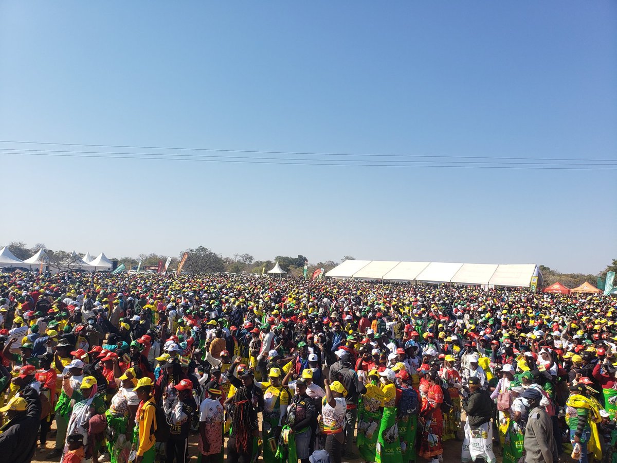 Bumper crowds gathered at President ED Mnangagwa's and ZANU PF star rally in Bulilima today haa ED is the people's not a 4 people's party CCC