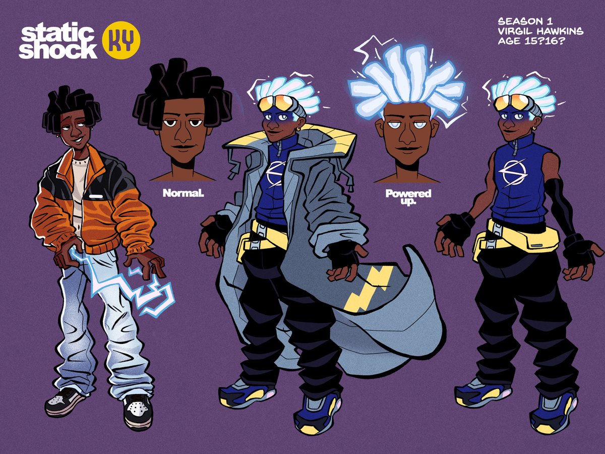 devisedbyky's tweet image. Some work from a Static Shock visual development project I gave myself back in 2020. Learned so much about shape and appeal workin on this
