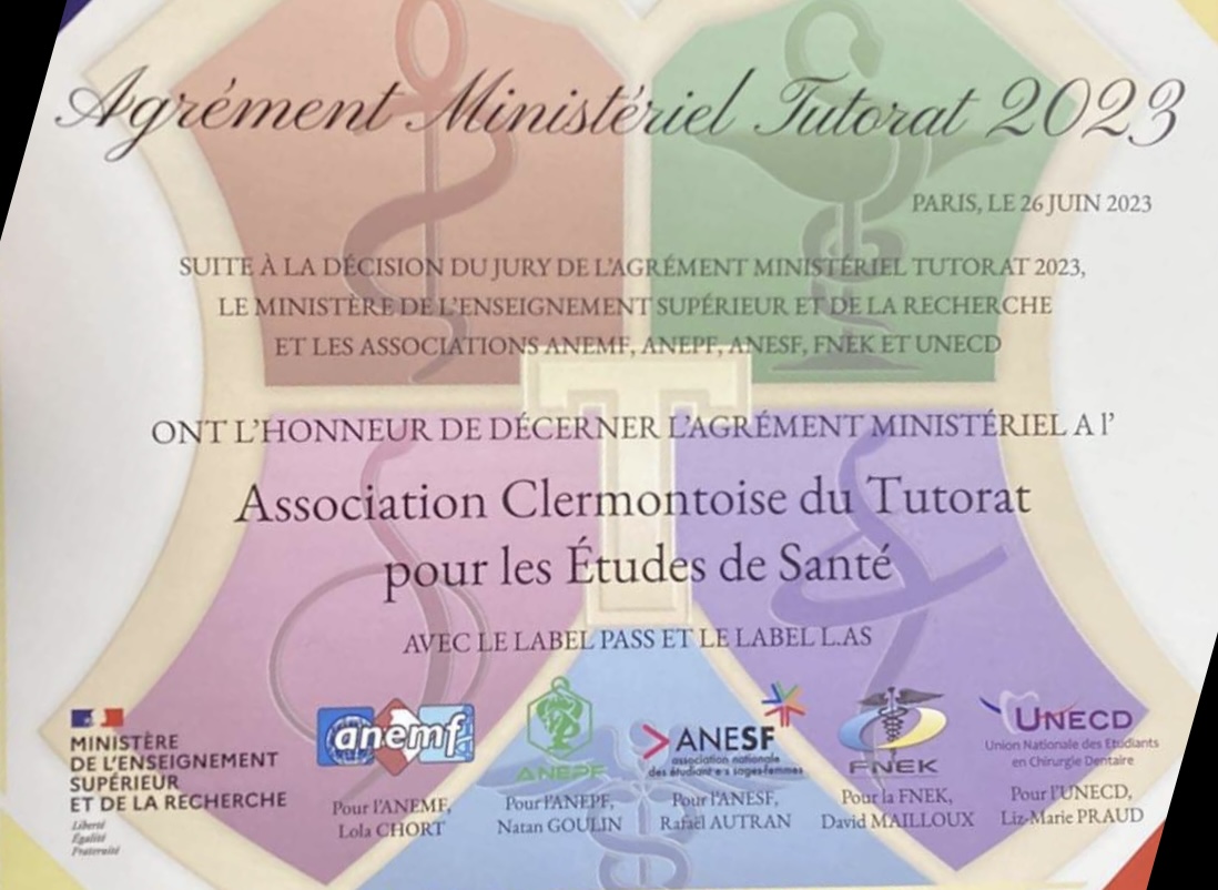 #Agrément |
L’ACTES était présente ce 26 juin au #Ministère de l’Enseignement Supérieur et de la Recherche, pour la remise de l’#Agrément Ministériel.
Gage de la qualité de l’accompagnement proposé par les #tutorats, nous continuerons sans cesse dans cette voie !
<a href="/tutorats_sante/">Tutorats Santé</a>