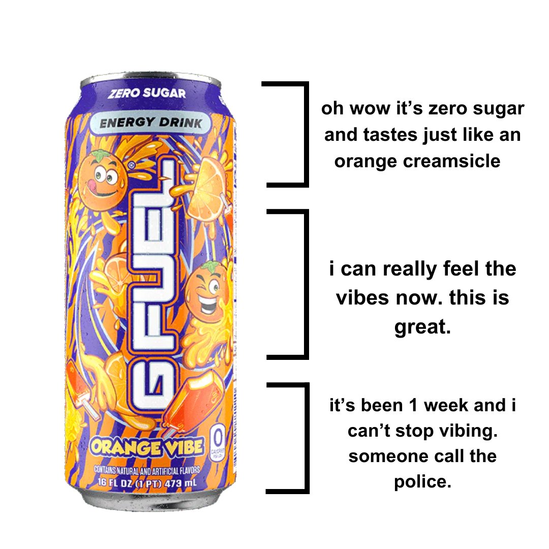 🧡 𝗟𝗜𝗞𝗘 + 𝗥𝗧 + 𝗙𝗢𝗟𝗟𝗢𝗪 TO WIN A #GFUEL '𝗢𝗥𝗔𝗡𝗚𝗘 𝗩𝗜𝗕𝗘' CAN 4 PACK!!! 2 winners picked on Monday bc we stay VIBIN'! 🍊😮‍💨👌  

🛒 𝗚𝗘𝗧 𝗬𝗢𝗨𝗥𝗦: GFUEL.ly/CannedHeat