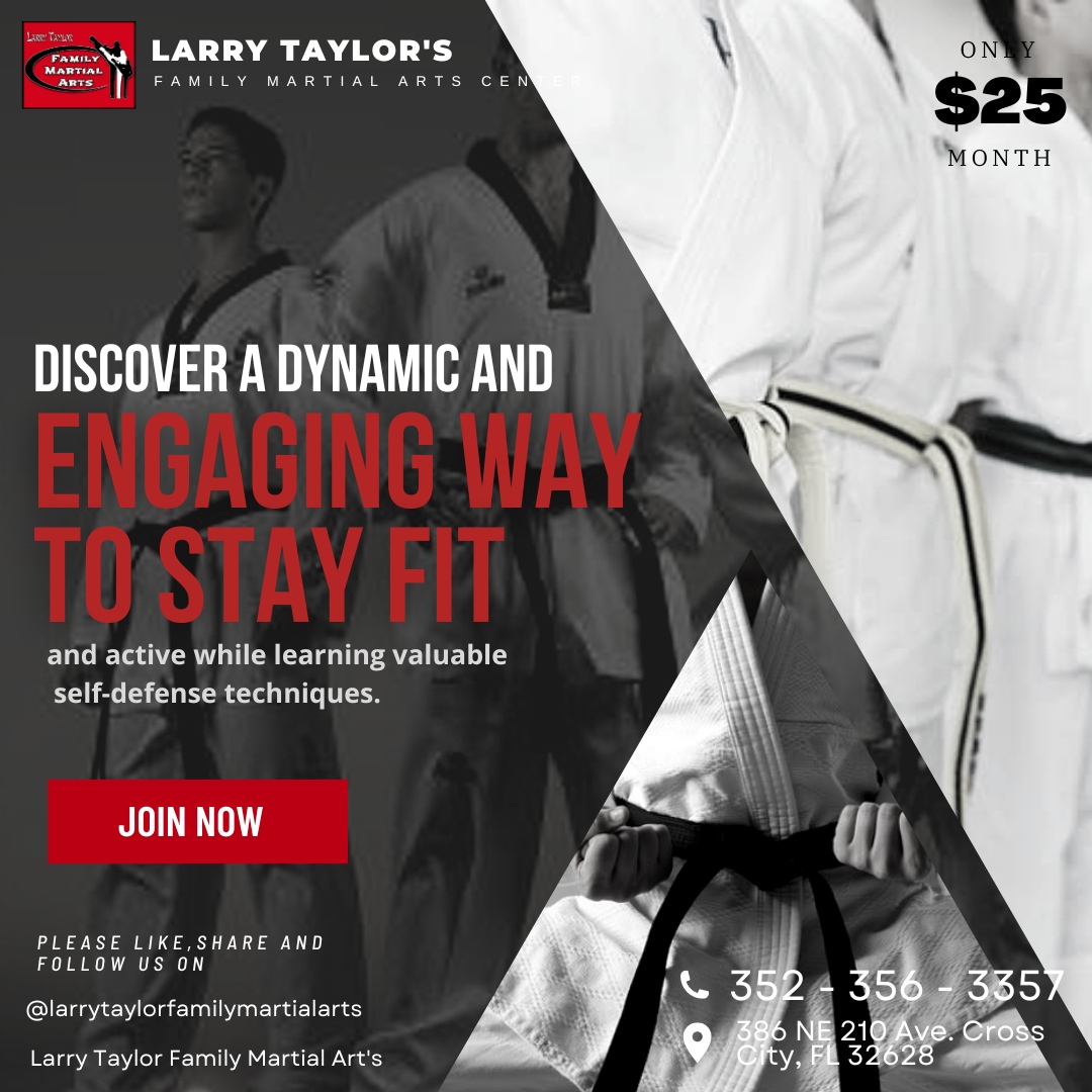 Enroll in our martial arts program and unlock the perfect balance that will revolutionize your approach to staying fit, active, and self-assured.

#FitnessWithPurpose #SelfDefenseMastery #DynamicLifestyle #ThriveThroughMartialArts #ElevateYourFitness #StrengthAndConfidence