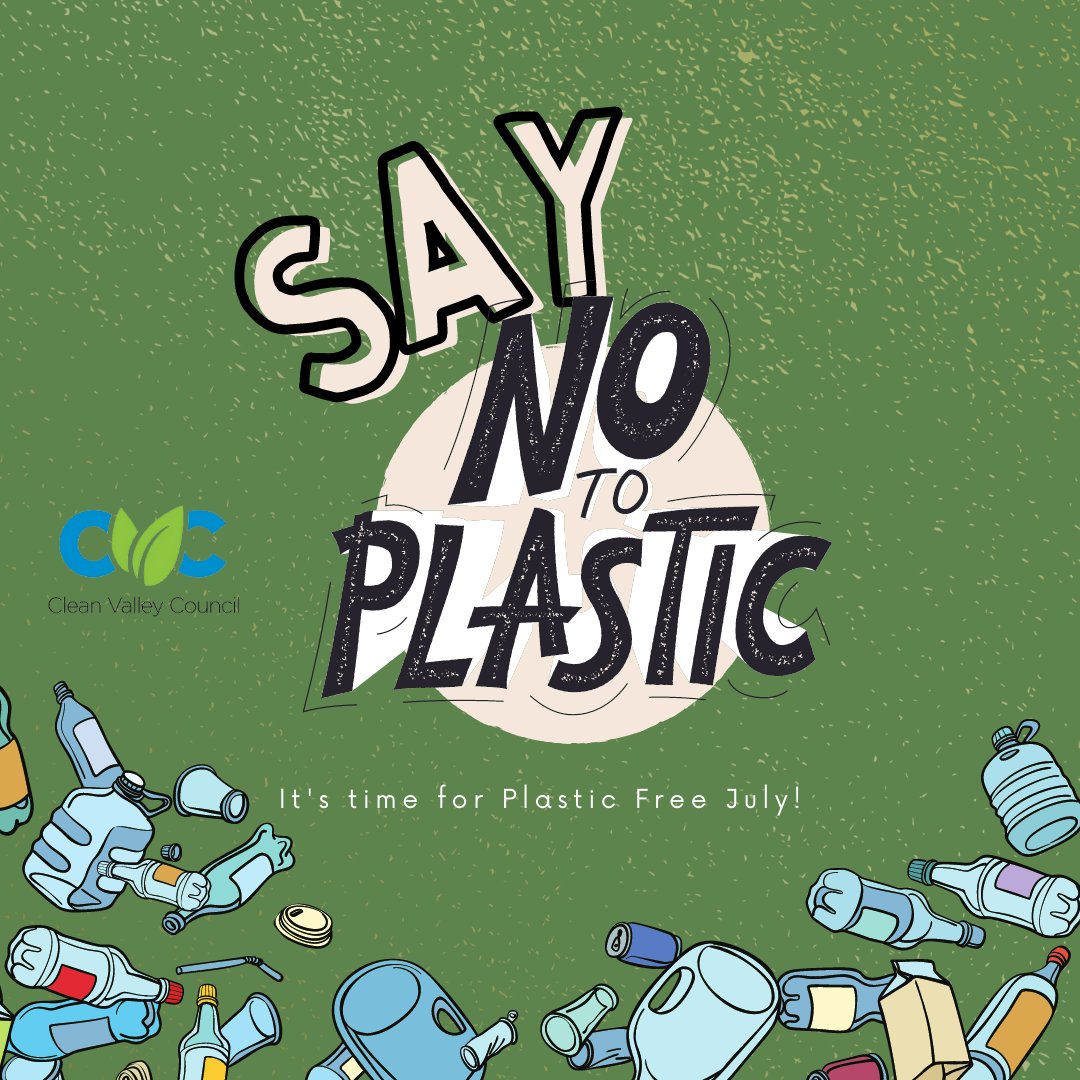 CleanValley's tweet image. It's time for Plastic Free July! Will you answer the call to move away from using plastic? Reusable items like straws and grocery bags may seem like small changes but they make a big impact! Share your plastic-free tips by posting your photos and tagging #plasticfreeCVC